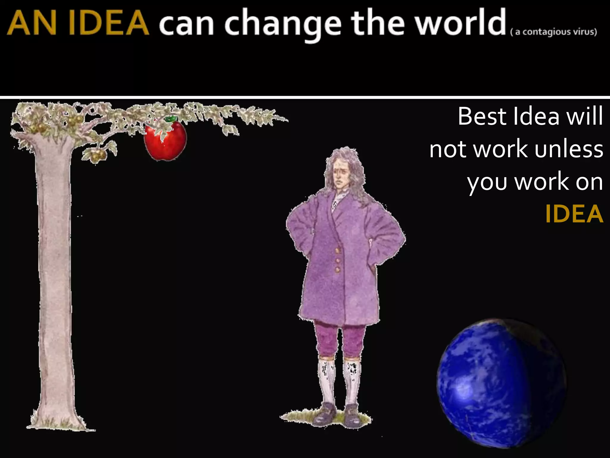 Best Idea will 
not work unless 
you work on 
IDEA 
 