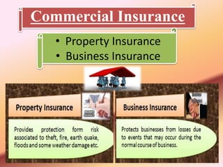 Commercial Insurance
• Property Insurance
• Business Insurance
 