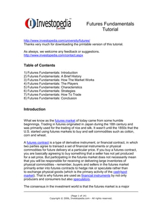 Futures Fundamentals | PDF