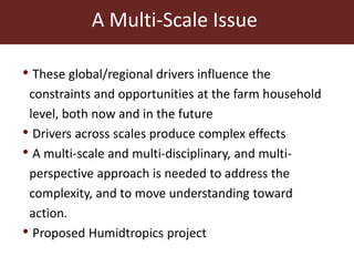 Agricultural futures in the humid tropics: A multi-scale approach	