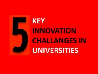 KEY
INNOVATION
CHALLANGES IN
UNIVERSITIES
 