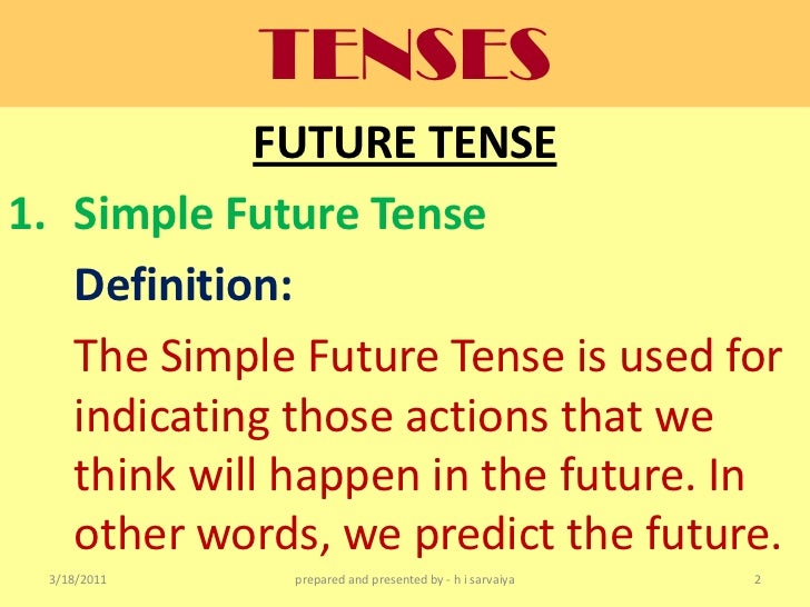Future tense for slideshare