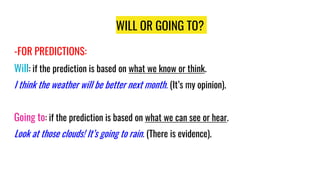 Predictions In English FUTURE TENSES GRAMMAR PRESENTATION B1 LEVEL | PPTX