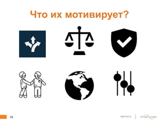 15 client.fut.ru
Что их мотивирует?
 