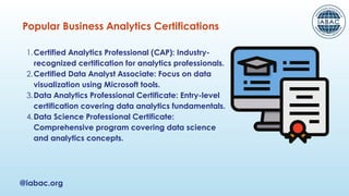 Future Trends in Business Analytics Certifications to learn | PDF