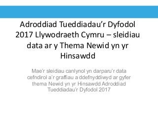 Adroddiad Tueddiadau’r Dyfodol
2017 Llywodraeth Cymru – sleidiau
data ar y Thema Newid yn yr
Hinsawdd
Mae’r sleidiau canlynol yn darparu’r data
cefndirol a’r graffiau a ddefnyddiwyd ar gyfer
thema Newid yn yr Hinsawdd Adroddiad
Tueddiadau’r Dyfodol 2017
 