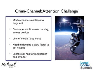 Omni-Channel: Attention Challenge
• Media channels continue to
fragment
• Consumers split across the day,
across devices
•...