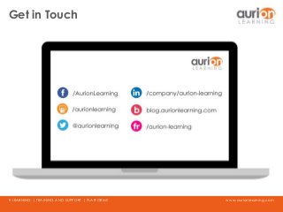 www.aurionlearning.comE-LEARNING | TRAINING AND SUPPORT | PLATFORMS
Get in Touch
 