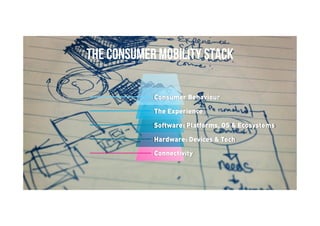 Brave. Curious. Minds.
Connectivity
Hardware: Devices & Tech
Software: Platforms, OS & Ecosystems
The Experience
Consumer Behaviour
THE CONSUMER MOBILITY STACK
 