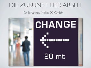 DIE ZUKUNFT DER ARBEIT
    Dr. Johannes Meier, Xi GmbH
 
