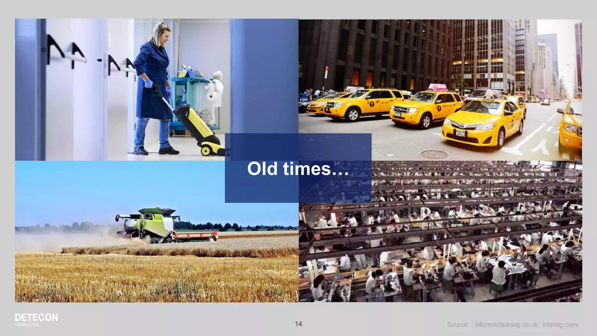 14 Source: ; hillcrestcleaning.co.uk; inteldig.com/
Old times…
 