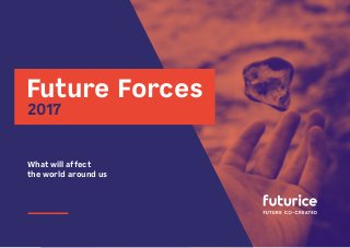 What will affect
the world around us
Future Forces
2017
 