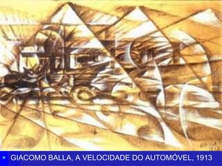  GIACOMO BALLA, A VELOCIDADE DO AUTOMÓVEL, 1913

 