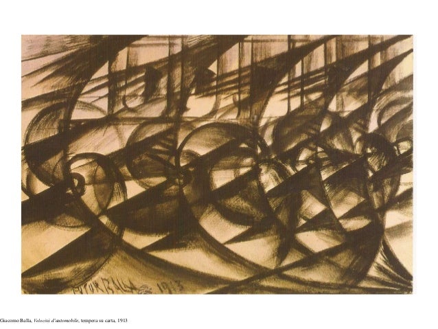 1913 Automobile in corsa BALLA FUTURISMO POSTER