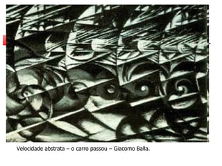 Velocidade abstrata – o carro passou – Giacomo Balla. 