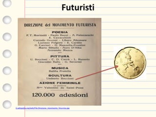 Futuristi
it.wikipedia.org/wiki/File:Direzione_movimento_futurista.jpg
 
