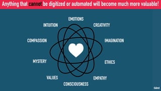 Anything that cannot be digitized or automated will become much more valuable!
 