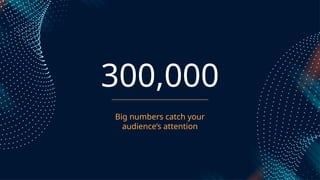 300,000
Big numbers catch your
audiences attention
 