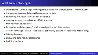Futuristic data mining technologies for cyber security | PPT
