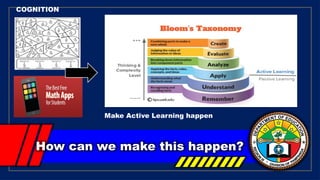 How can we make this happen?
COGNITION
Make Active Learning happen
 