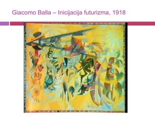 Giacomo Balla – Inicijacija futurizma, 1918
 
