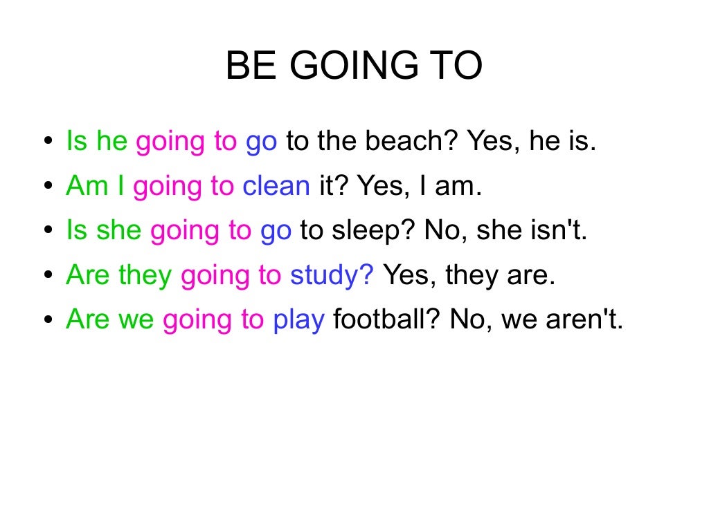 Will / TO BE + GOING TO+ BASE FORM VERB