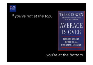 If you’re not at the top,
you’re at the bottom.
 