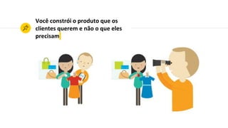 Você constrói o produto que os
clientes querem e não o que eles
precisam
 