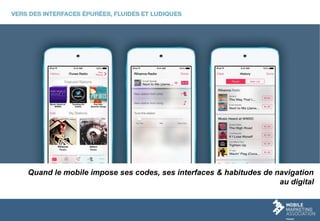 Quand le mobile impose ses codes, ses interfaces & habitudes de navigation
au digital
 
