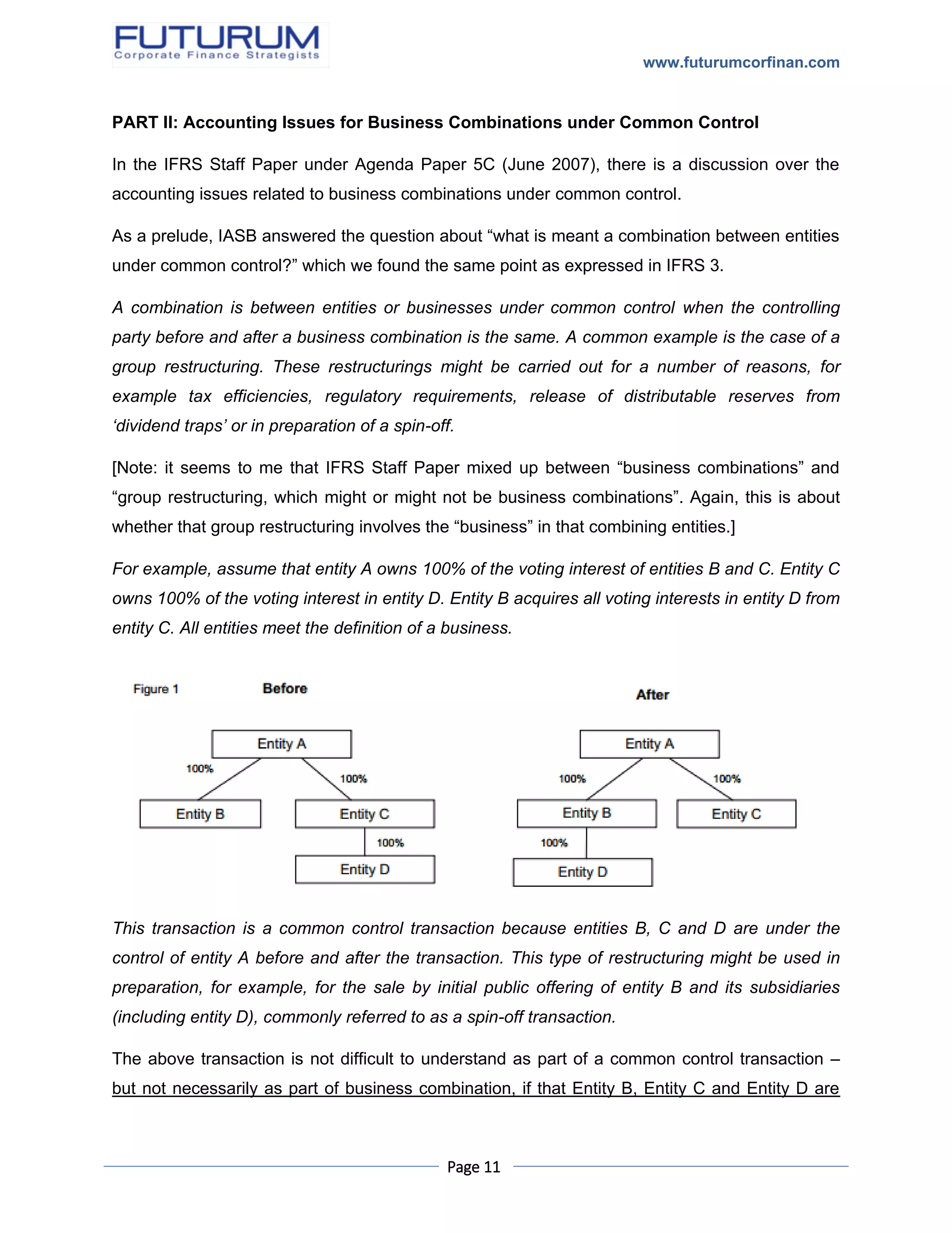 Common control transactions or business combinations under common ...