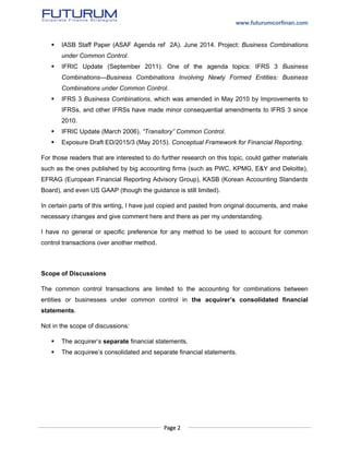 Common control transactions or business combinations under common ...