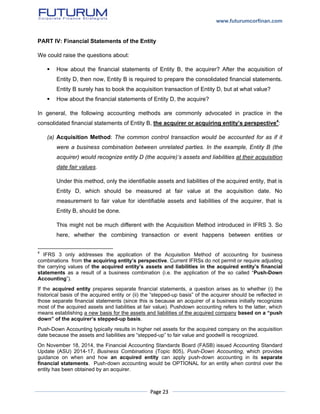 Common Control Disclosures Example Common control transactions or business combinations under common ...