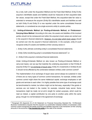 Common Control Disclosures Example Common control transactions or business combinations under common ...