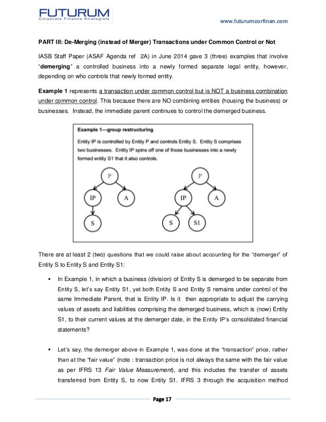Common control transactions or business combinations under common con…