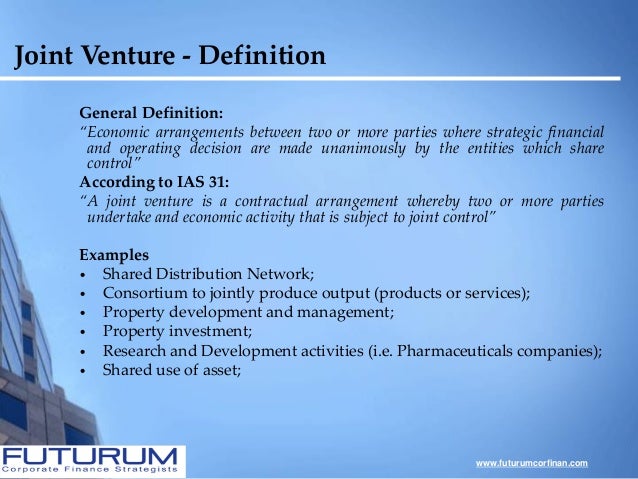 FUTURUM Joint venture under ias 31