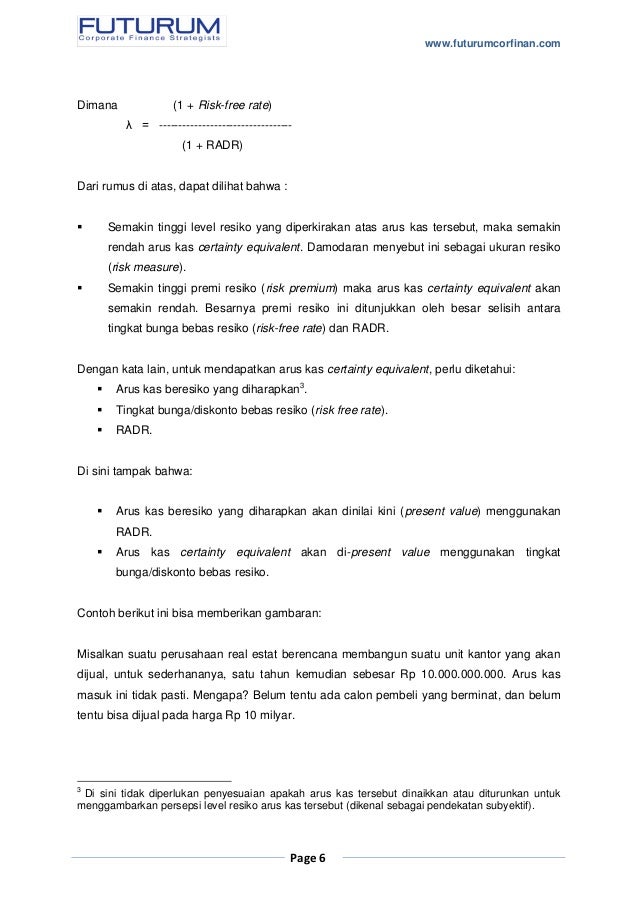 Memasukkan unsur resiko ke dalam analisa capital budgeting