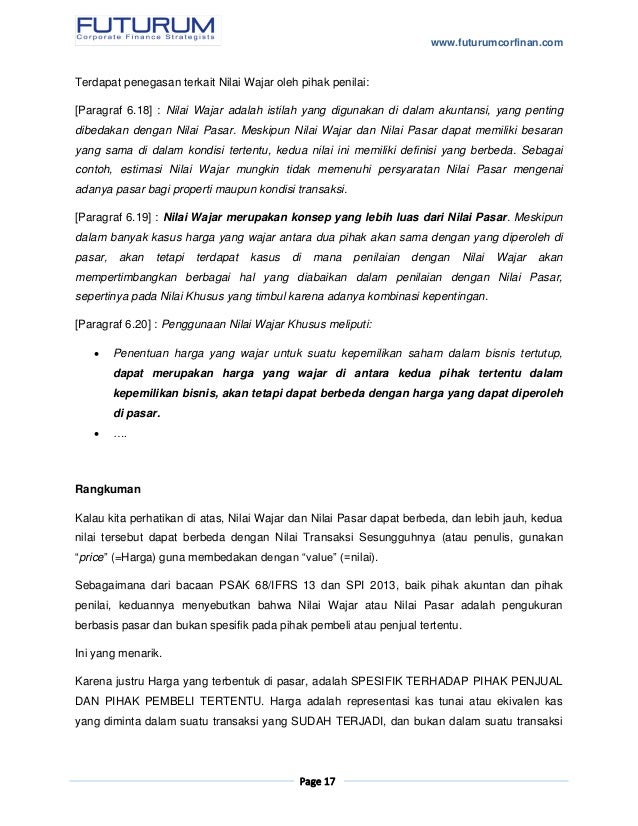 Pengertian Nilai Dalam Laporan Akuntan Dan Penilai Dalam Sengketa Per