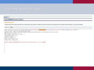 Fuzzing with Intruder
 