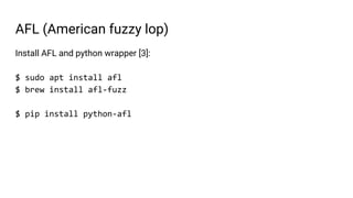Fuzzing python modules | PPT