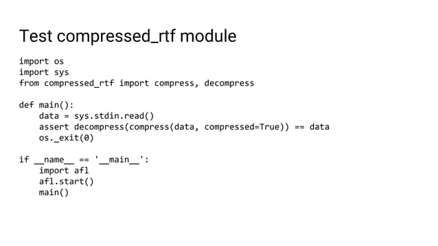 Fuzzing python modules | PPT