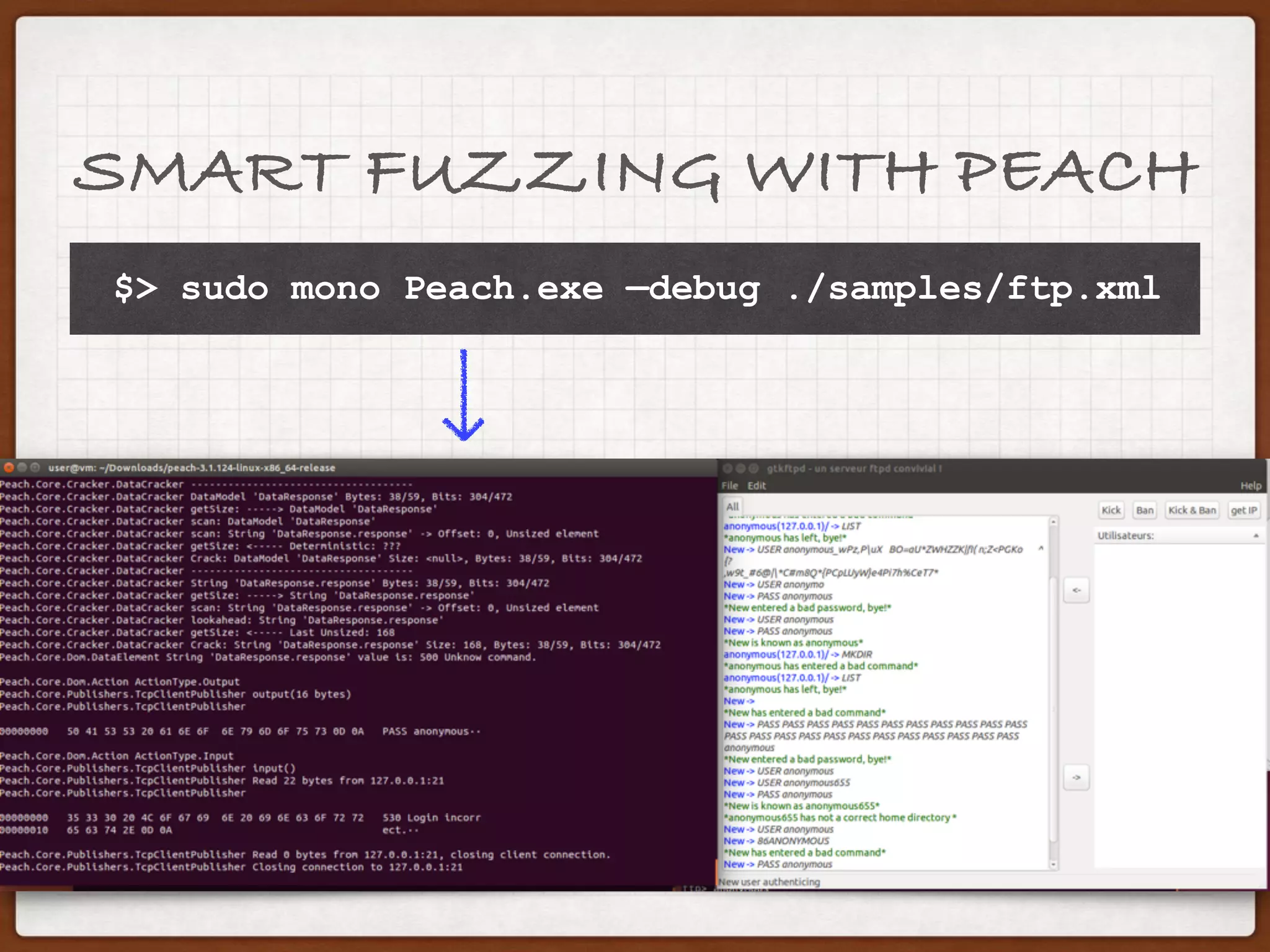 • You can also define a monitor for tested process
• Finally, put all defined parts in a Test
 