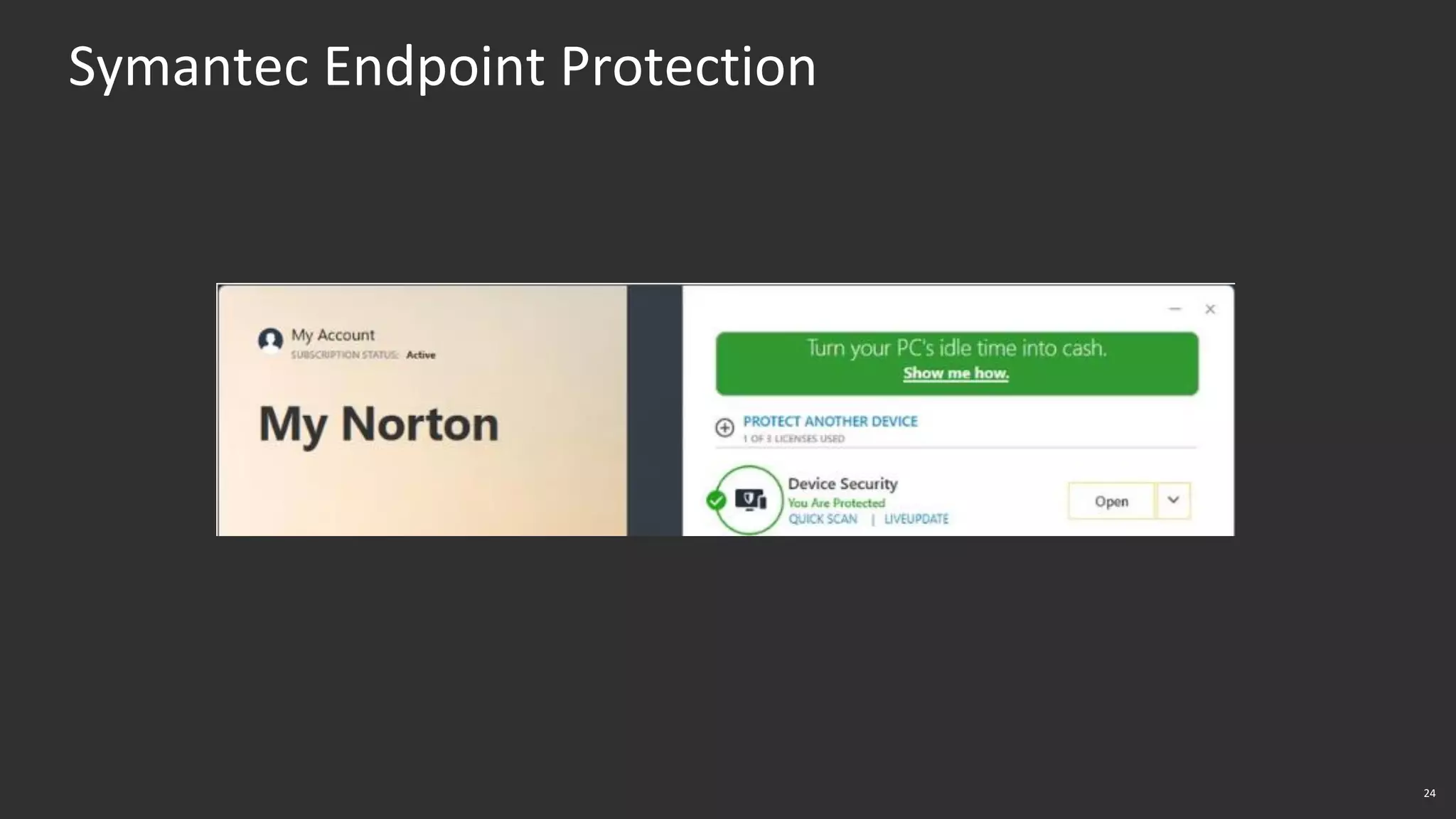 24
Symantec Endpoint Protection
 