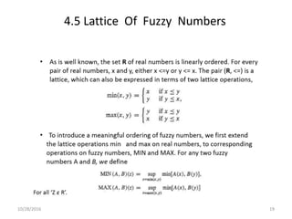 4.5 Lattice Of Fuzzy Numbers
10/28/2016 19
 