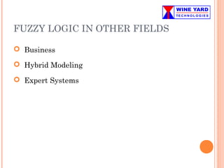 FUZZY LOGIC IN OTHER FIELDS
 Business
 Hybrid Modeling
 Expert Systems
 