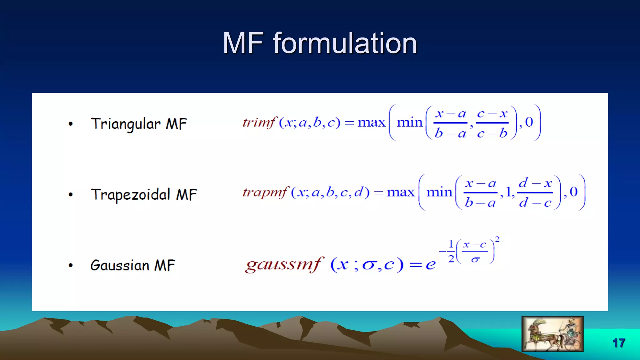 MF formulation
17
 