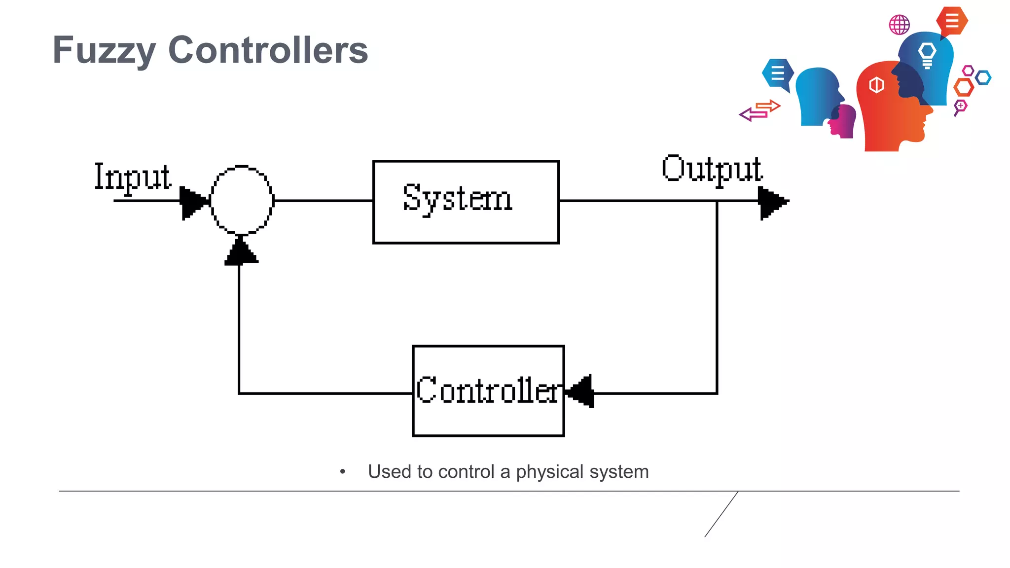 Fuzzy Controllers
• Used to control a physical system
 