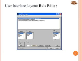 User Interface Layout: Rule Editor
22
 