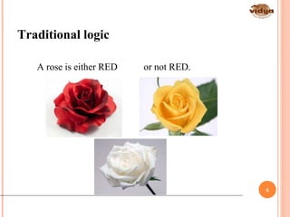 Traditional logic
A rose is either RED or not RED.
6
 