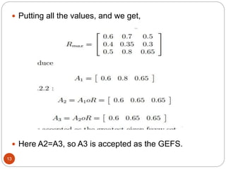 13
 Putting all the values, and we get,
 Here A2=A3, so A3 is accepted as the GEFS.
 