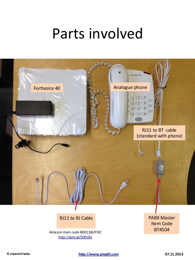Connecting BT UK analogue phones to FortiVoice 40 systems
